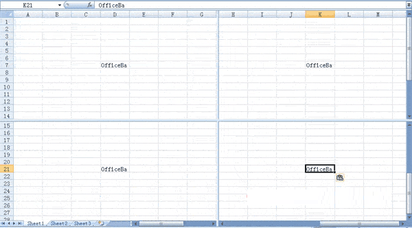 Excel2007使用技巧：二等分编辑界面