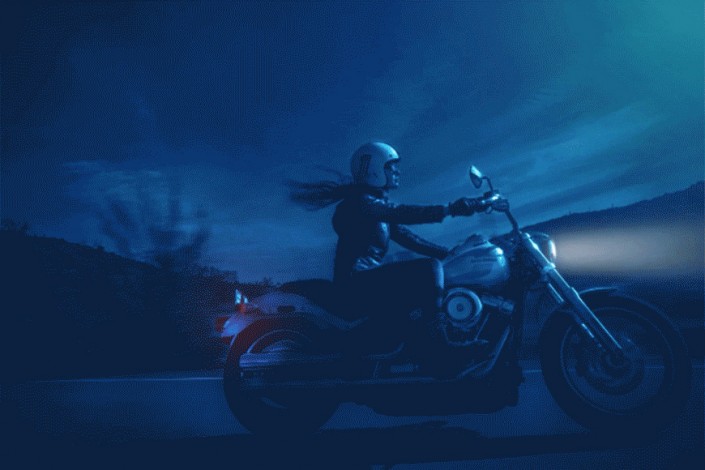 黑夜效果，通过PS把白天的摩托车变成黑夜灯光效果